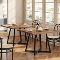 thumbnail image 1 of Square Dining Table Set of 2, Industrial Dinner Table with Metal Base, 1 of 4