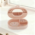 thumbnail image 4 of Unique Bargains 1 Pc Bow Design Jewelry Box Jewelry Organizer Light Pink Tan ABS TPE, 4 of 5