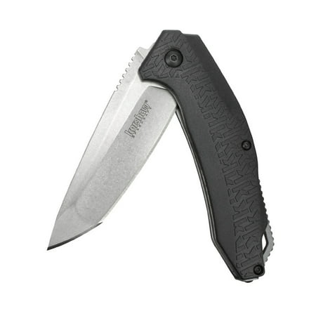 Kershaw FreeFall Pocket Knife (3840) 3.25 In. Stonewashed Stainless Steel Blade with Modified Tanto Tip; K-Texture Handle; SpeedSafe Assisted Open, Liner Lock, Reversible Deep-Carry Pocketclip; 4.1