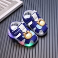 thumbnail image 2 of Baby Girls Fisherman Sandals Light up Sneakers Cute Cartoon LED Luminous Nonslip Soft Sole Walking Shoes Blue 6.5 Infant, 2 of 5