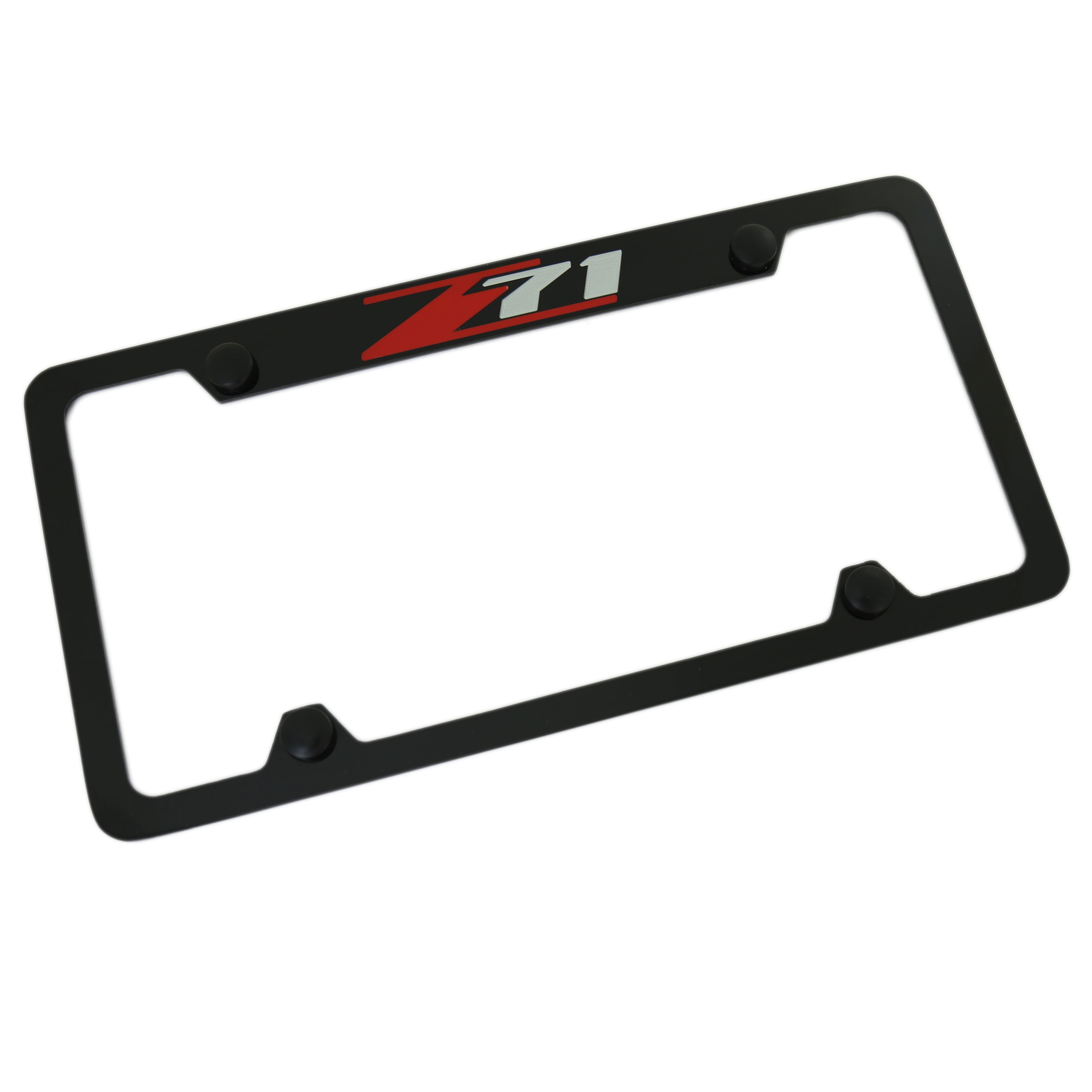 Chevy Z71 License Plate Frame With 4 Holes (Black)