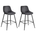 thumbnail image 1 of VASAGLE Juego de 2 Taburetes de Bar, Sillas de Cocina, Respaldo Ergonómico, Tapicería de PU, Patas de Metal con Pies Ajustables, 62 cm de Altura, Montaje Fácil, Negro Tinta, 1 of 5