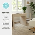 thumbnail image 6 of Martha Stewart Home Office Modular Single-Drawer Desk with Dual 2 Tier Shelves in Light Natural with Brushed Gold Hardware, 6 of 10