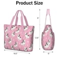 thumbnail image 3 of Tote Bag for Women - Pink French Bulldog Love Heart Shoulder Bag - Large Utility Work Duffle Bag with Zipper Handbag for Travel, Work, Sprots, 3 of 5
