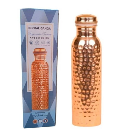 Nirmal Ganga Hammered Copper Bottle 1 Ltr – . Craftsmanship