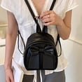 thumbnail image 4 of UJNDER School Backpack Stylish Bowknot Zip Closure Casual Lightweight Nylon Purse for Daily Travel Work College Bookbag for Women Black,One Size, 4 of 5