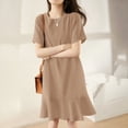 thumbnail image 5 of ZANZEA Women Short Sleeved Ruffled Hem Short Dress Holiday Dresses, 5 of 6