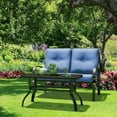 thumbnail image 1 of Gymax 2PCS Outdoor Loveseat & Table Set Cushioned Patio Furniture Set Yard Garden, 1 of 6