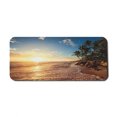 thumbnail image 1 of Tropical Computer Mouse Pad, Palm Trees on Tropical Beach Sunrise Morning View Panoramic Nature Picture, Rectangle Non-Slip Rubber Mousepad X-Large, 35" x 15", Blue Yellow Brown, by Ambesonne, 1 of 2