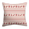thumbnail image 2 of (2 pack) Mainstays 16" x 16" Sweater Print Decorative Outdoor Throw Pillow, White / Red, 2 of 8