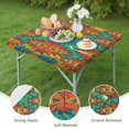 thumbnail image 4 of Symmetric Geometric Pattern Square Fitted Tablecloth with Elastic Edge,Square Table Cover,Washable Elastic Table Cover for Home Kitchen Party Decor 36"x36", 4 of 6