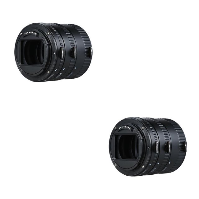 Sidaley Adaptador de lente de montaje, anillo de tubo de extensión AF de enfoque automático para lente EOS EF-S 750D 80D 7D T6s negro 2piezas