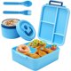 thumbnail image 1 of Lonchera, Fiambreras con 4 Compartimentos y Cubiertos, Contenedores Bento con Tazón de Sopa, 1 of 4