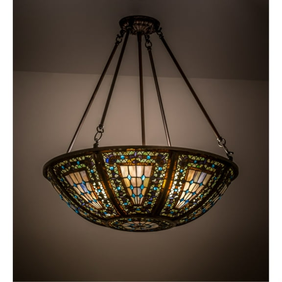Meyda Tiffany 171054 Fleur-De-Lis 4 Light 24" Wide Pendant
