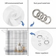 thumbnail image 4 of Grey White Pumpkin Shower Curtain, Waterproof Shower Curtains for Bathroom, Thanksgiving Fall Leaf Stripe Wooden Washable Fabric Bathtub Curtain Set Bath Decor with 12 Hooks Standard 72"x72", 4 of 8