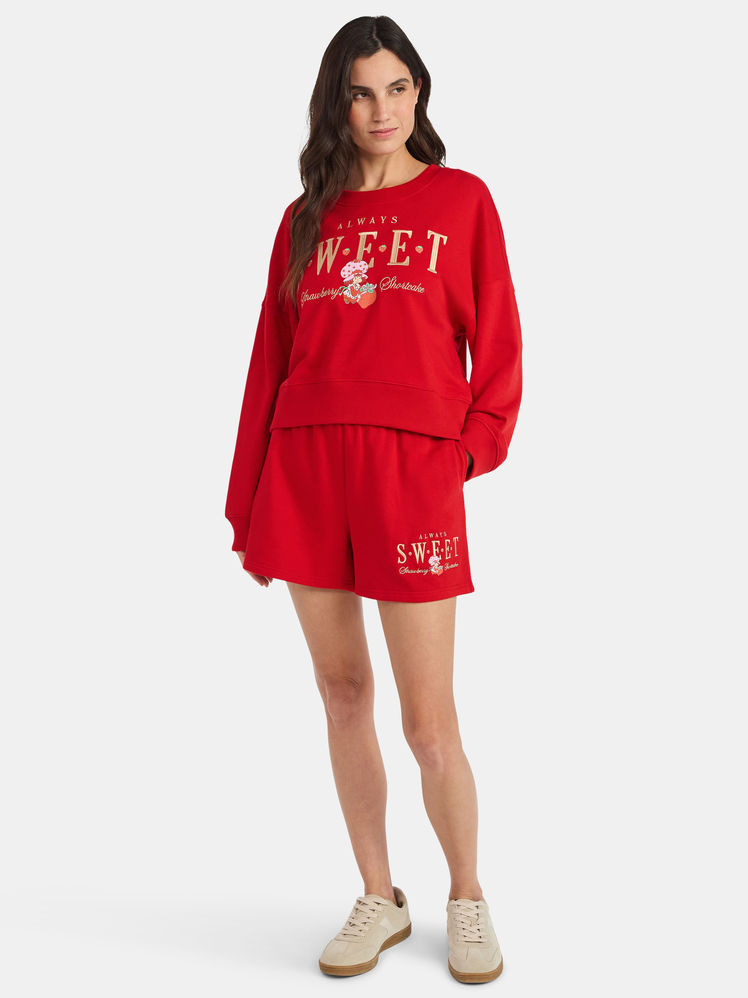 Strawberry Shortcake Women’s Graphic Shorts, 5" Inseam, Sizes XXS-XXL