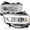 Chrome Housing Clear Lens, variant on Spec-D Tuning Glossy Black Smoke Projector Headlights w/ LED Bar Compatible with 2019-2024 Dodge Ram 2500, 3500, 4500, Left + Right Pair Headlamps Assembly