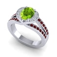 thumbnail image 2 of 2.35 Carat Oval Cut Peridot & Garnet Gemstone Latest Design Ring for Birthday Present 14K White Gold Size 9.5 by Diamond-Capitals, 2 of 8
