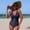 Dark Blue, variant on Bathing Suit Sevevn Women's One-piece Swimsuit with Removable Padding Tummy Control Bathsuit Navy S