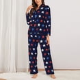 thumbnail image 2 of Kdxio Watercolor Stars1 Women's Pajama Sets Long Sleeve Button Down Sleepwear Nightwear Soft Pjs Lounge Sets-Small, 2 of 7