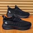 thumbnail image 5 of Men's Low-Top Lace-Up Mesh Walking Shoes Striped Vamp Detail Streamlined Textured Sole Casual Daily Sneakers, 5 of 6
