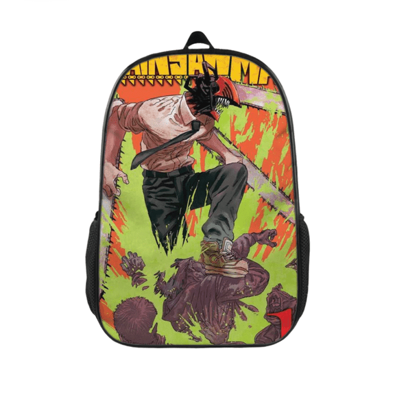 GYLJY25 Backpack, Chainsaw Man Printed Durable Polyester Backpack with Side Pockets for School, Travel & Daily Outdoor Use 17 inch