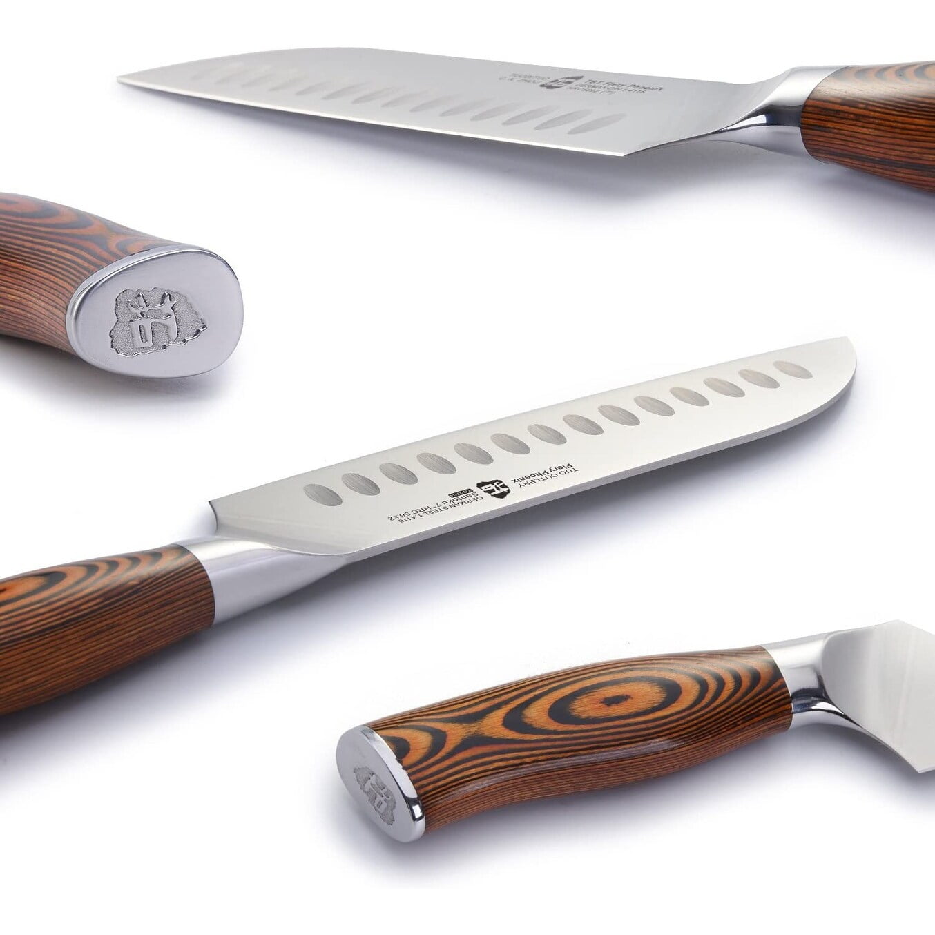 Tuo Cutlery 7" Santoku Vegetable Knife, Fiery Series