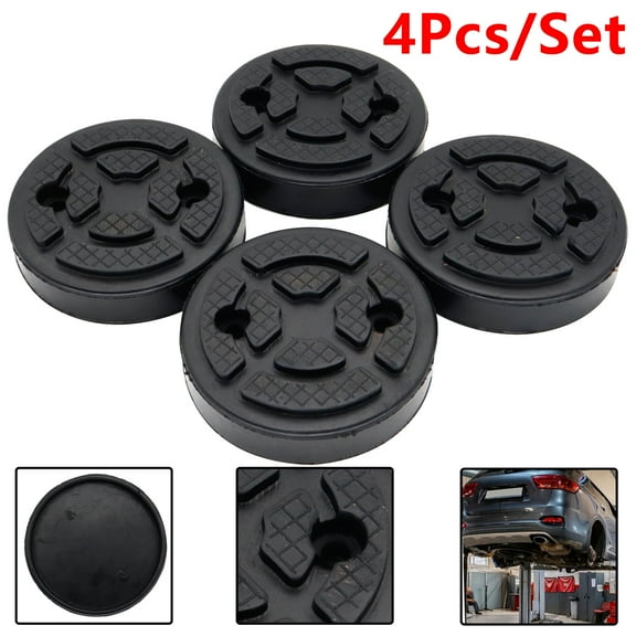 AUTOXBERT 4Pcs Universal Round Rubber Arm Pad Lift Pad For Auto Lift Car Truck Hoist Black