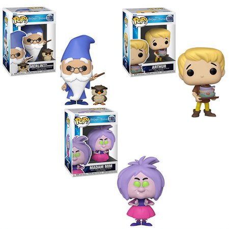 Funko POP! Disney - Sword in the Stone Vinyl Figures - SET OF 3 (Merlin  Arthur & Madam Mim)