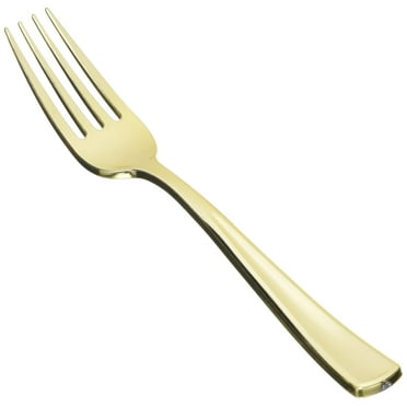 Amscan Premium Gold Plastic Forks, Standard