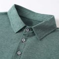 thumbnail image 6 of GEWSEY Mens Long Sleeve Polo Shirt Classic Casual Button Collared Fashion Golf Shirts (Green, L), 6 of 9
