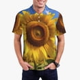thumbnail image 2 of Cauagu Sky Golden Sunflower Field A Print Men's Polo Shirts, Short-Sleeve Polo Shirts for Men Performance Golf Shirt Athletic Casual Collared T-Shirt-XX-Large, 2 of 8