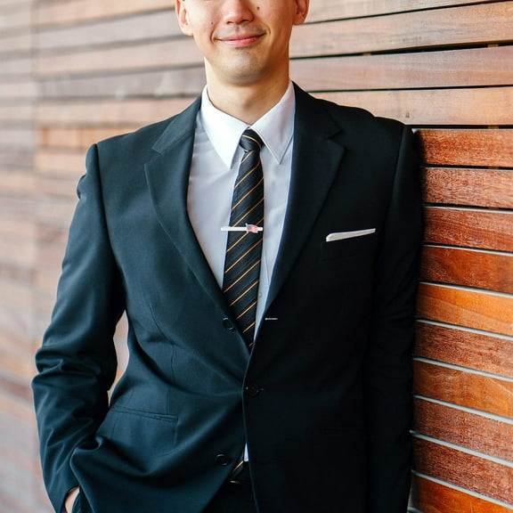 MEIBUTYUP 2-Pack Men's Metal Tie Clips, Multi-Color Stylish Tie Bars with Wear-Resistant Finish for Formal and Casual Wear