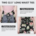 thumbnail image 6 of Pioneer Flower Floral Print Pattern Apron-Garden Aprons for Women with Pockets-Cotton Linen Waterproof Kitchen Cooking Gardening Aprons Adjustable for Kitchen,Cooking,BBQ and Salon 33x27 Inch, 6 of 7