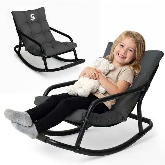 Special Supplies Sensory Rocking Chair for Kids - Comfortable Kids Rocker- Versatile Floor Chair with Soft Fabric and Stability for Playroom, Bedroom, or Nursery (Ages 3 ) - Tufted