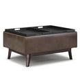 thumbnail image 4 of Owen 34 in.W Storage Coffee Table in Distressed Chestnut Brown Faux Leather, 4 of 8