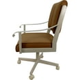 thumbnail image 3 of Leather Memphis Dining Caster Chair Swivel Tilt - Brown Leather on Beige, 3 of 3