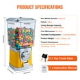thumbnail image 6 of VEVOR Gumball Machine for Kids, 17"H Home Candy Vending Machine, PC Gumball Dispenser, Bubble Gum Machine for Game Stores, Coin Operated Gumball Bank, 6 of 9
