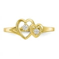 thumbnail image 2 of 10 Karat Yellow Gold Ovar Double Heart Cubic Zirconia Ring, 2 of 5