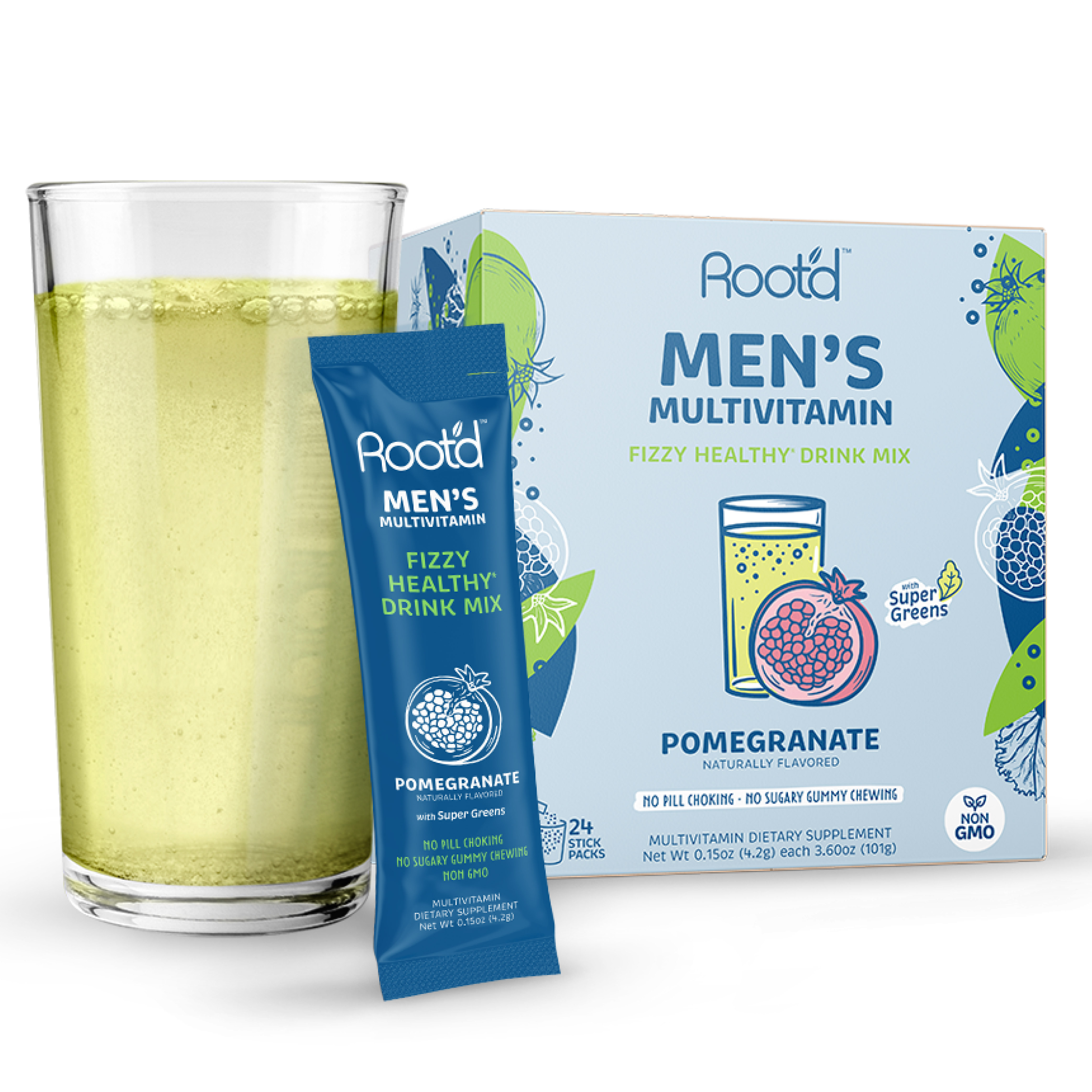 Root'd Powder Multivitamin For Men A Men's Vitamin Drink Mix for