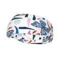 thumbnail image 2 of Goofa Retro Butterfly Pattern Sweatbands Sports Headband for Men & Women,Moisture Wicking Athletic headband,Breathable Sweatband,Sports accessories,Workout gear, 2 of 9