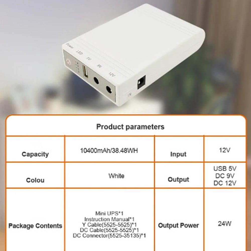 10400mAh Mini Ups Uninterruptible Power Supply DC12V 9V 5V Monitor Router Backup 10400mAh Mini Ups Uninterruptible Power Supply