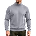 thumbnail image 2 of Mens Turtleneck Sweatshirt Long Sleeve Warm Regular Fit Casual Fall Winter Pullover Tops Gray XL, 2 of 9