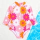 thumbnail image 4 of Traje de Baño de Manga Larga para Bebé Niña Traje de Baño Integrado de Impresión de Verano, Vestido de Manga Larga para Bebé Niña Estilo Ropa de Playa para Niños, 4 of 7