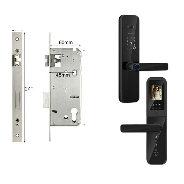Door Lock, Tuya Digital Electronic Smart Door Lock With Biometric Camera Fingerprint Smart Card Password Key Unlock ,Easy to Install