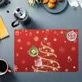 thumbnail image 3 of Christmas Tree Placemats 45x32cm Linen Heat-Resistant, 1 Pack Washable Christmas Snowflake Print Western Restaurant Gift Table Decor, 3 of 6