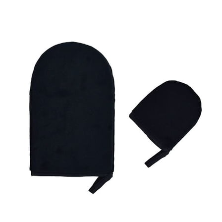 Two Finger Face Tan Mitt 2 set Gloves Mitts Sunscreen Two Mini Self Tanner Mitt for Face Pot Applicator Kit Scrubber Mittens The Mitten Sunless Tanning Mitt Black Set of Two Tanning Gloves