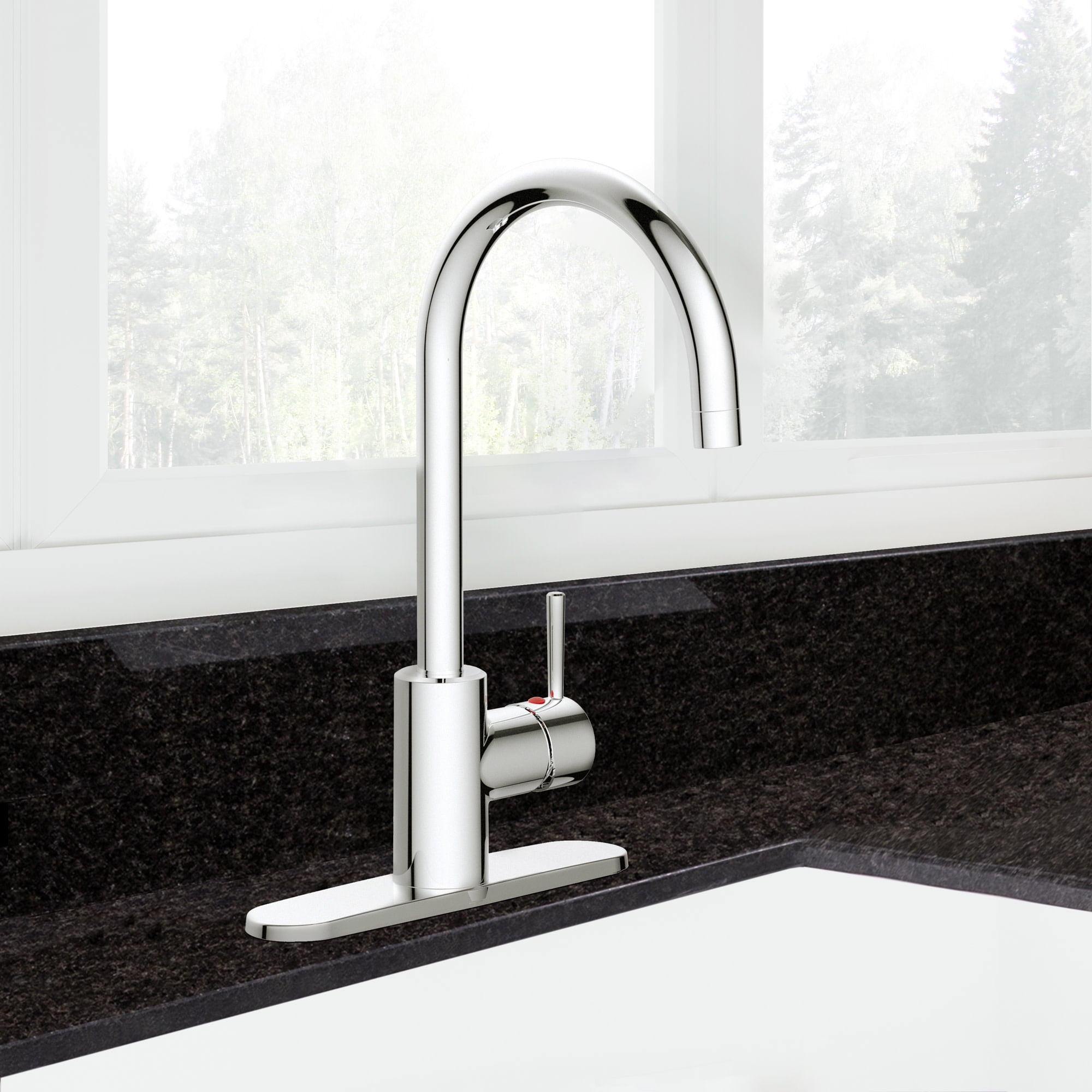 Design House 595660 Eastport II Modern Single-Handle Faucet for Kitchen, Polished Chrome
