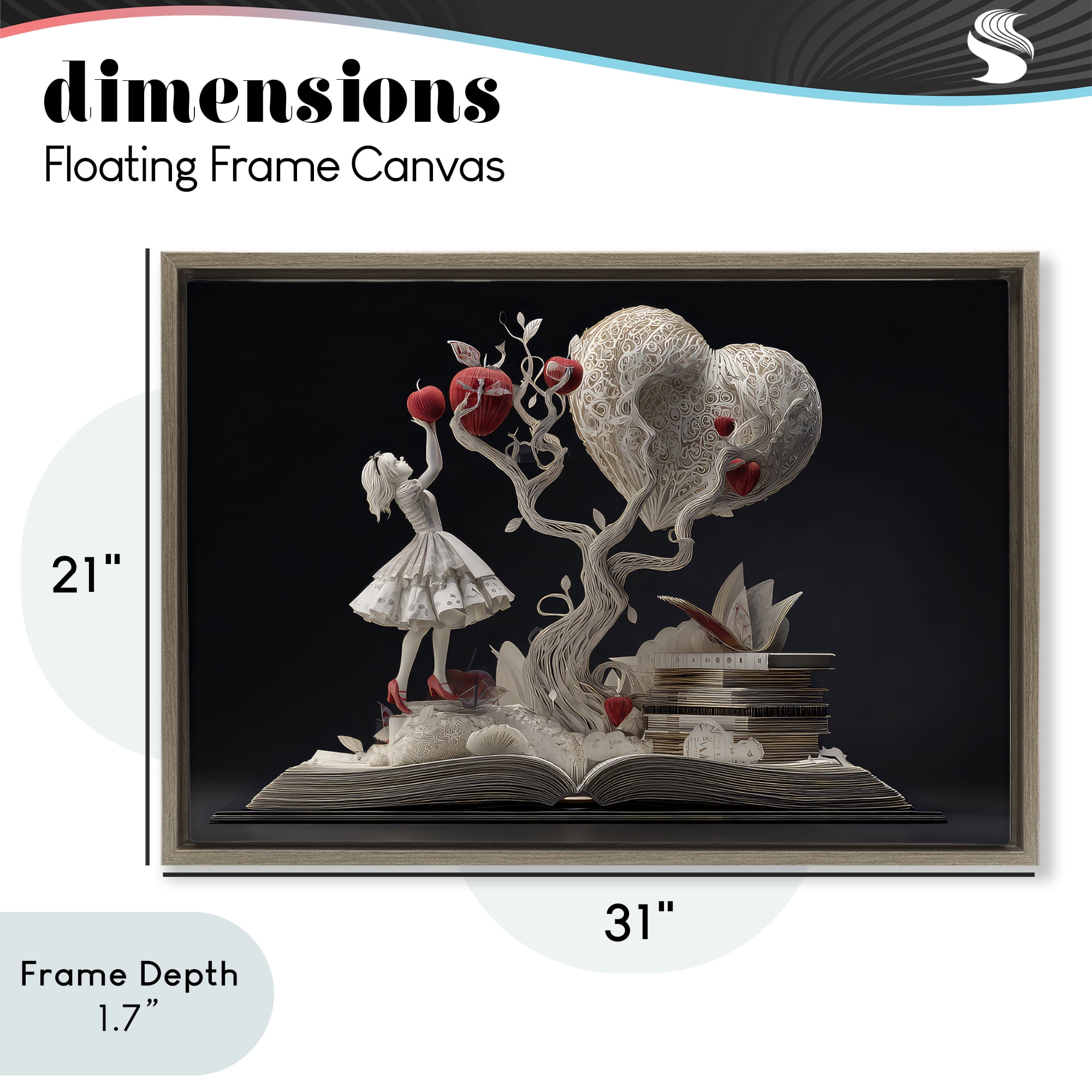 Stupell Industries Paper Sculpture Style Fairytale Brown Framed Floater Canvas Wall Art, design by The Wands Want