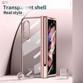 thumbnail image 2 of Case for Samsung Galaxy Z Fold 4 5G,Allytech Transparent Plating Clear Shockproof Case Pen Holder Built-in Tempered Glass Screen Protector Cover+Pen Stylus,Rosegold, 2 of 6